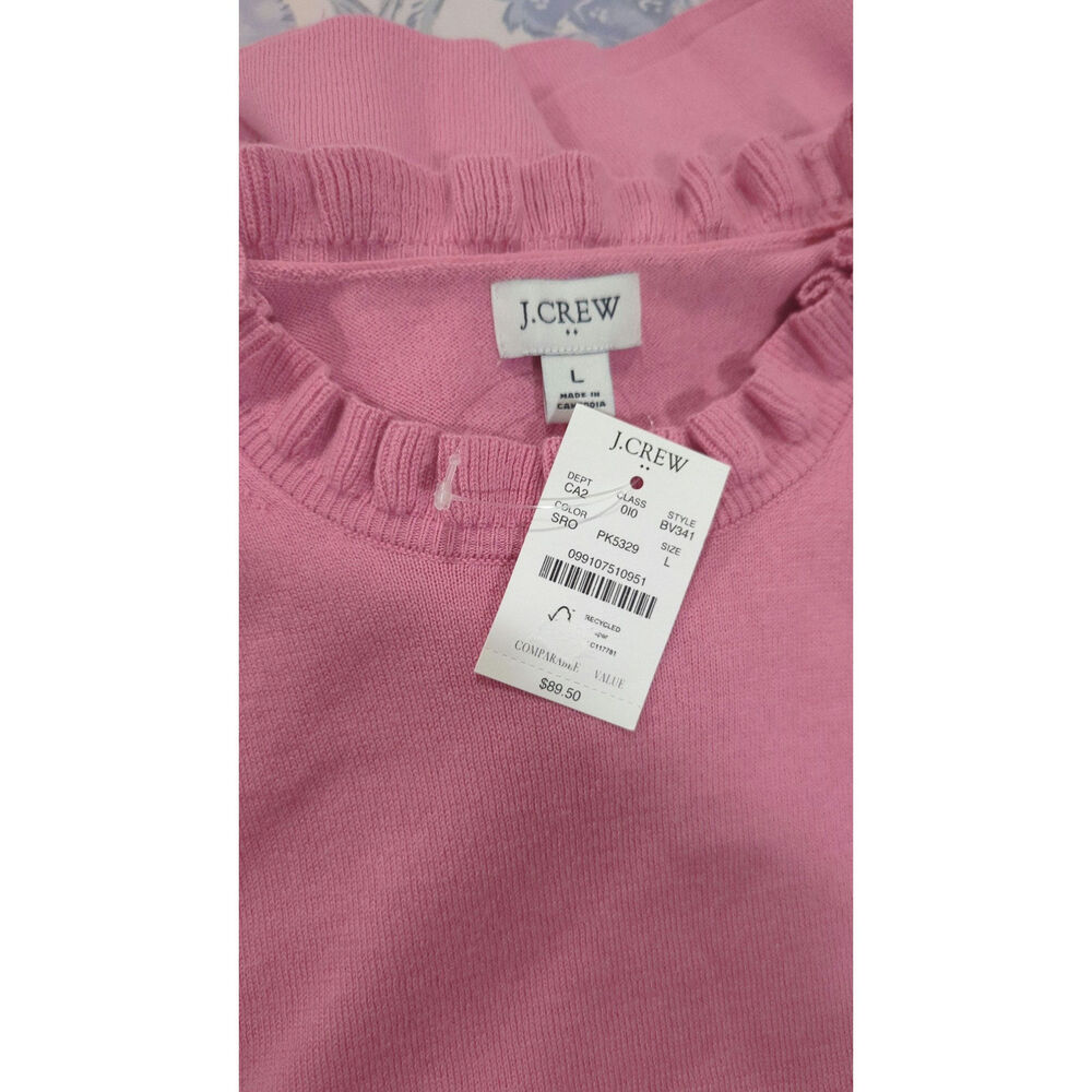J Crew Cotton Ruffle Neck Sweater NWT - Picture 3 of 4
